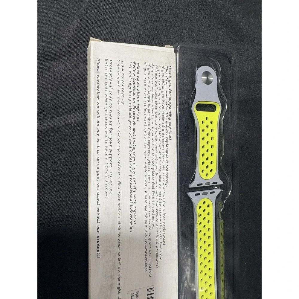 Apple Watch Band 38/40/41mm Breathable Sport Silicone Gray Volt M/L